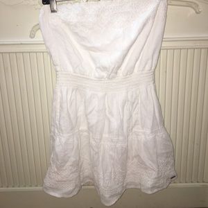 White strapless dress