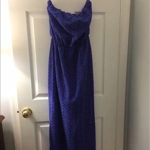 Lilly Pulitzer purple eyelet maxi dress