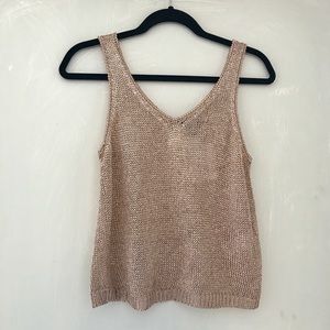 NWT topshop metallic knit cami top crop v neck 6-8