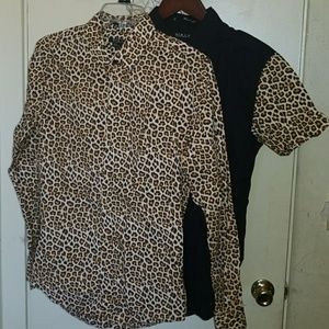 Forever 21 Mens Cheetah Print button-ups bundle