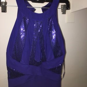 ROYAL BLUE HALTER PROM DRESS
