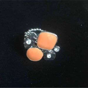 Orange stretchy band costume jewelry ring
