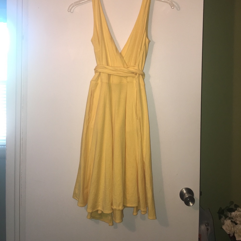 Moda International- Yellow Wrap Dress