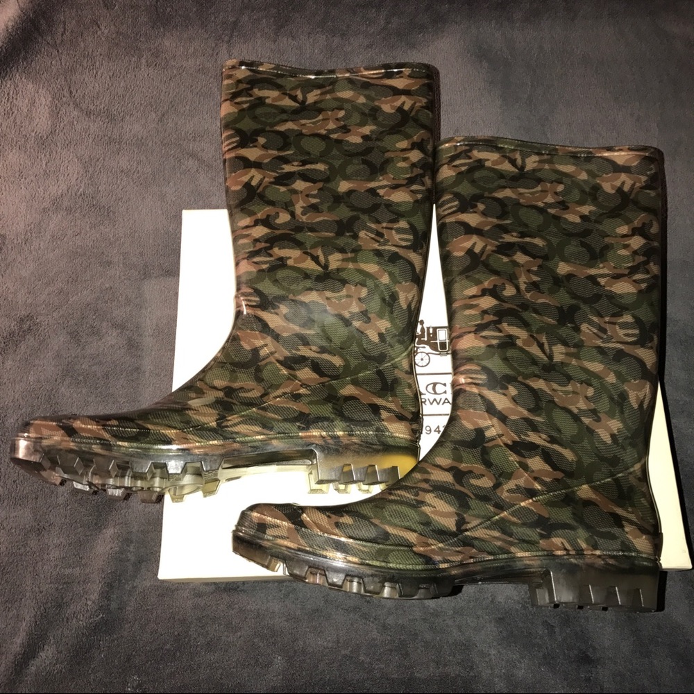 Coach Camouflage Rain Boots