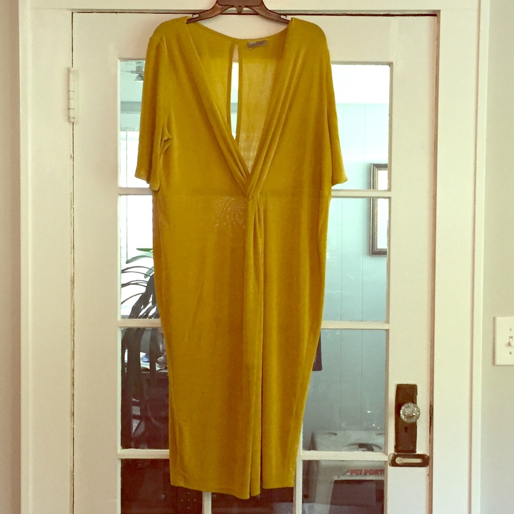 Chartreuse silky dress