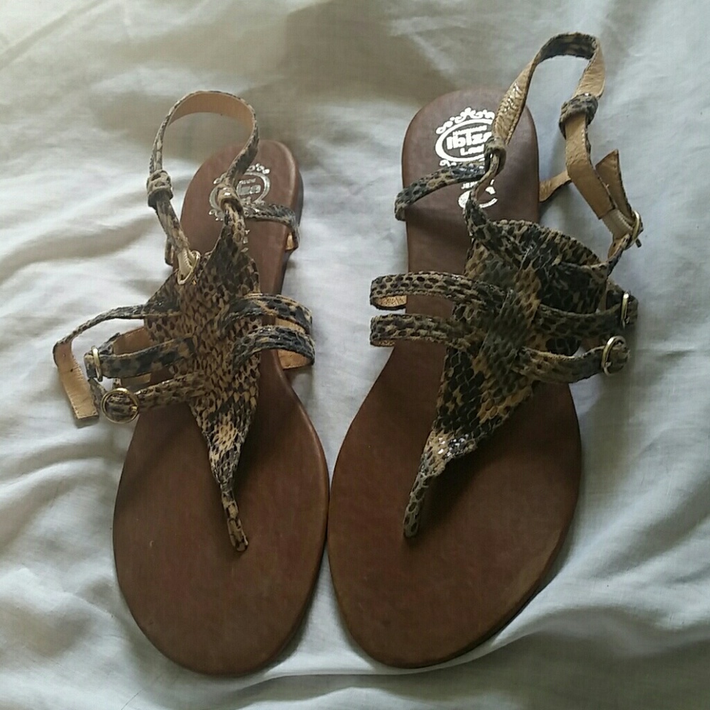 Jeffrey Campbell snake skinned appearing sandels