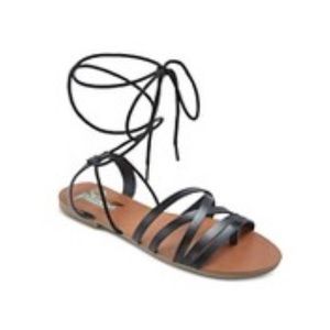 BLACK TIE UP SANDALS FROM TARGET