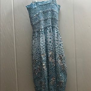 blue with sequins youth dress