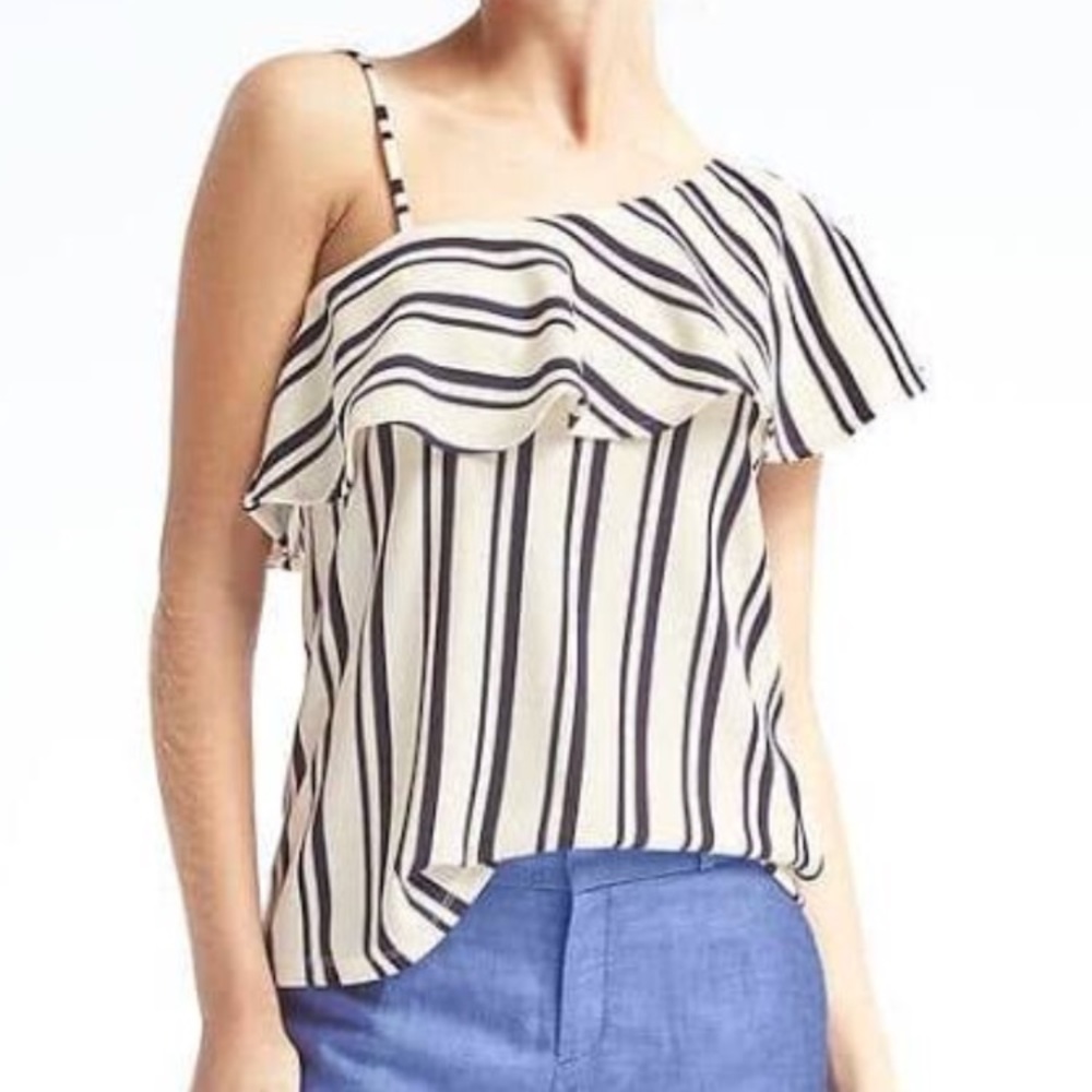 Banana Republic one shoulder top.
