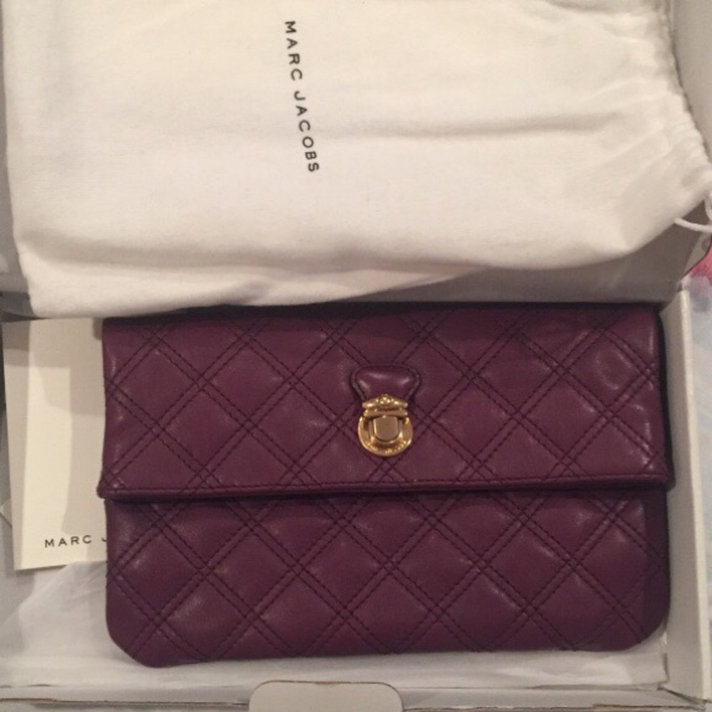 Marc Jacobs Eugenie plum clutch