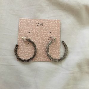 Silver-toned Partial Hoop Earrings