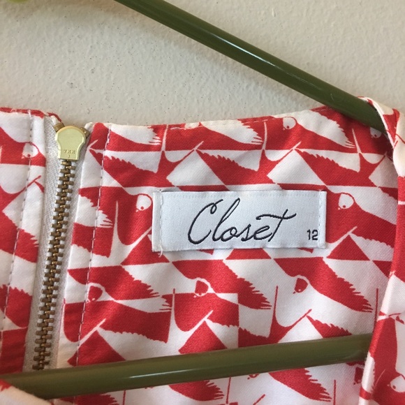 EUC Closet London Tulip Dress Bird Print size 8 - Picture 4 of 4