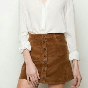 Brandy Melville Brown Suede Skirt