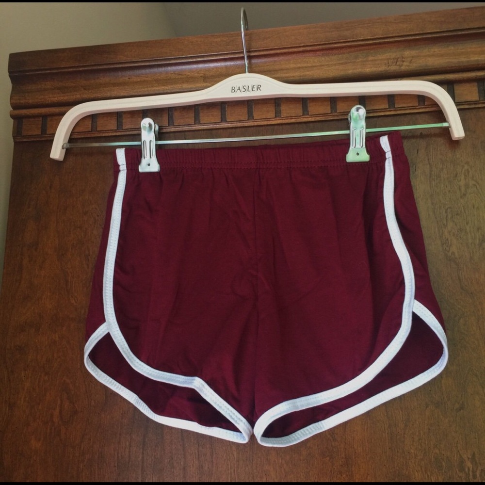 Wine Red Burgundy and White Dolphin Shorts