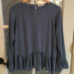Feux-Silk Blue Peasant Blouse from Nordstrom