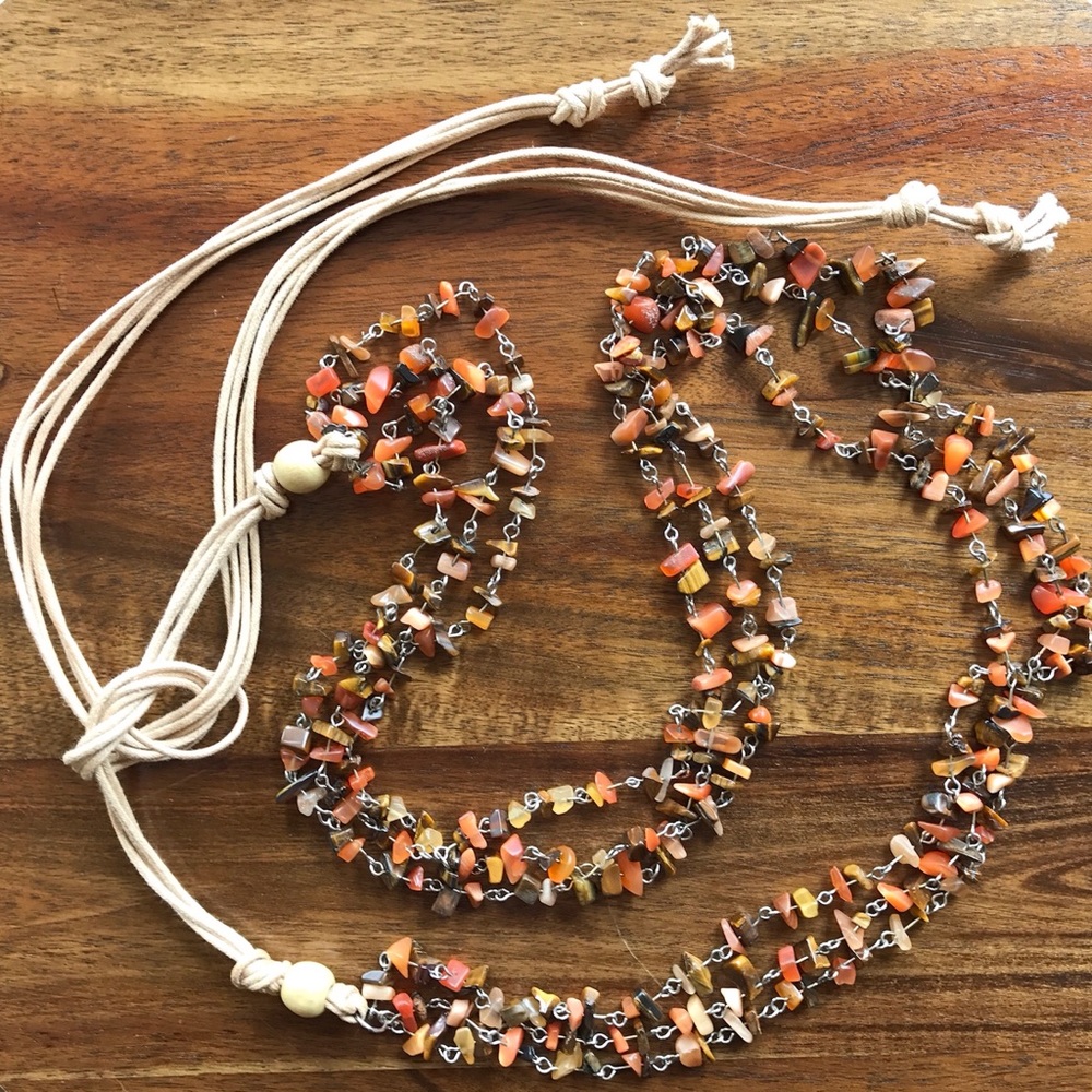 Boho Cord Belt with Stone Chips