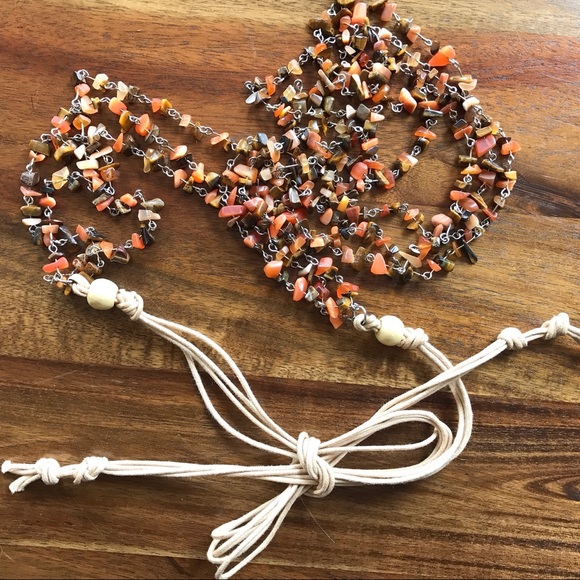 Boho Cord Belt with Stone Chips - Picture 3 of 3