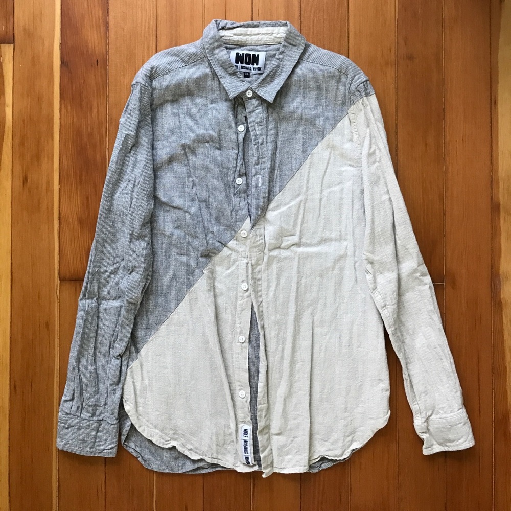 🚫SOLD🚫 Colorblocked Linen Button Down