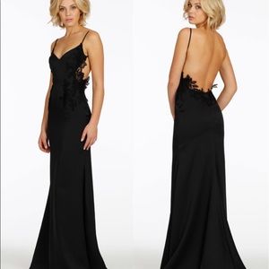 Size 12 Lazaro Black Bridesmaid Dress- New