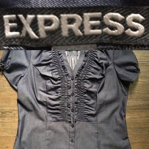 Express Button Down Ruffle Blouse