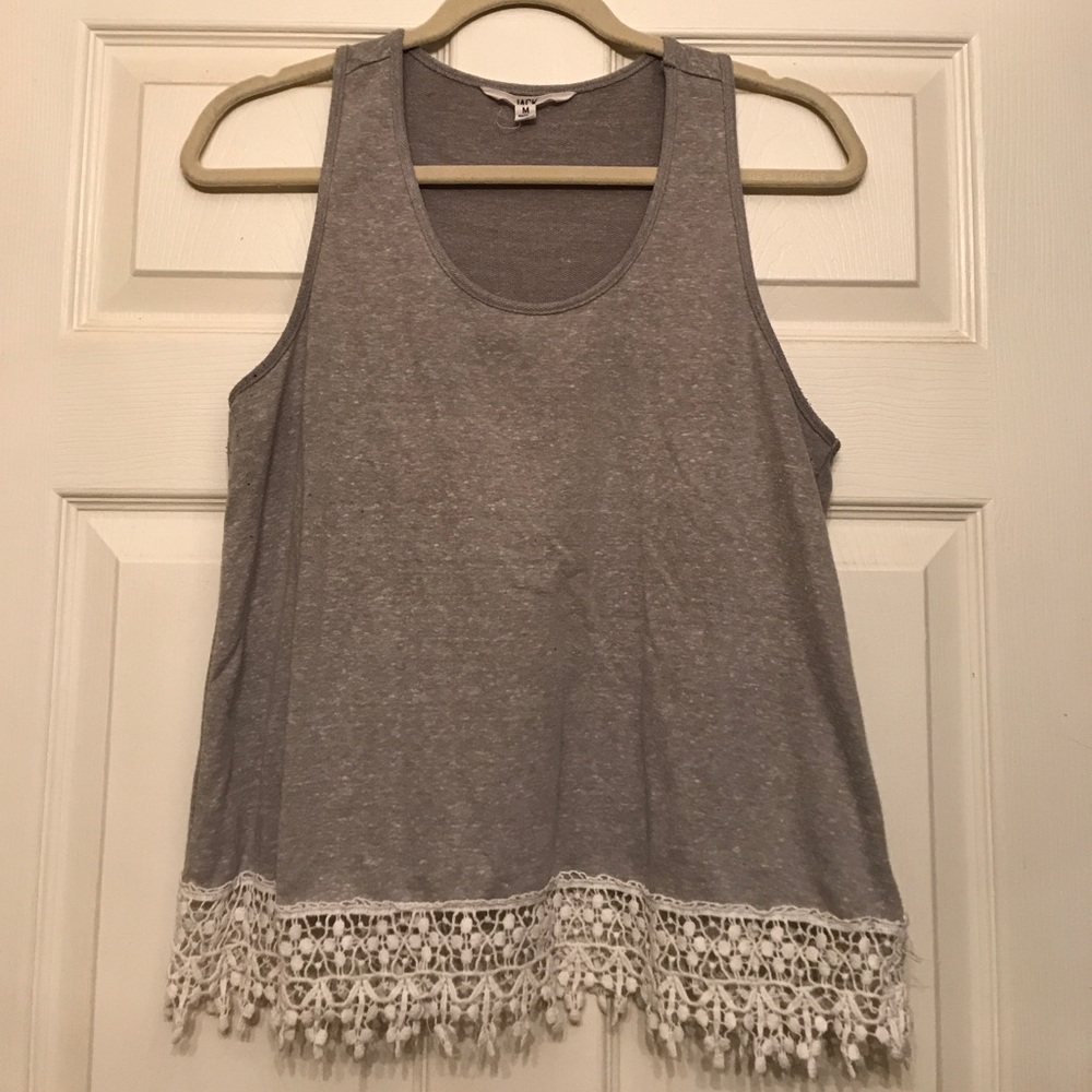 Gray sleeveless racer back tank, size M