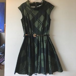 NWOT Closet London Fit & Flare Dress Plaid size 10