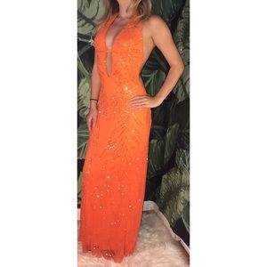 🍊BEAUTIFUL ORANGE SEXY LONG DRESS MAXI OR PROM🍊