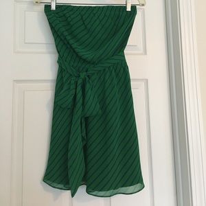 Express Strapless Dress, Green/Blue Stripe: Sz XS