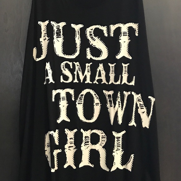NWT Black tank top JUST A SMALL TOWN GIRL XL & 2X - Picture 2 of 2