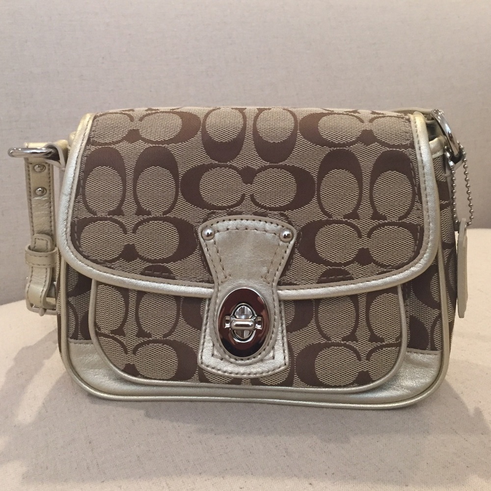 Coach gold shoulder purse
