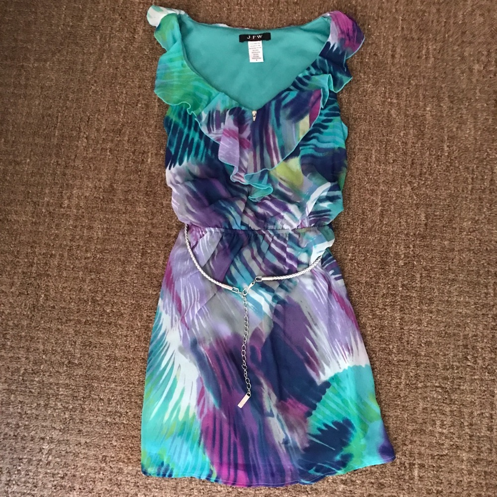 Patterned Summer Dress with Belt