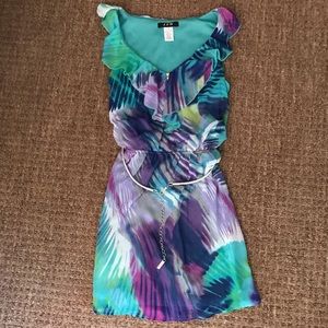 Patterned Summer Dress with Belt