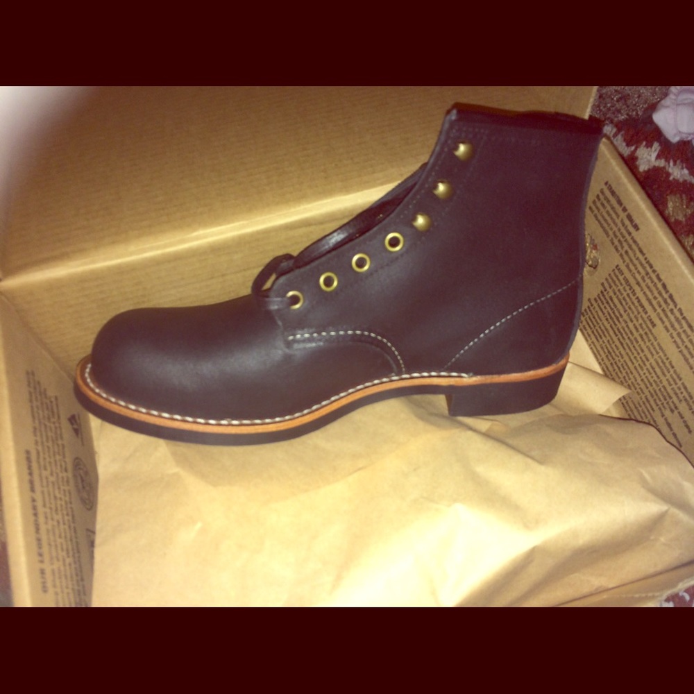 Black leather boots