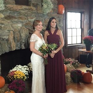 Bill Levkoff wine color size 4-6 Bridesmaid Dress