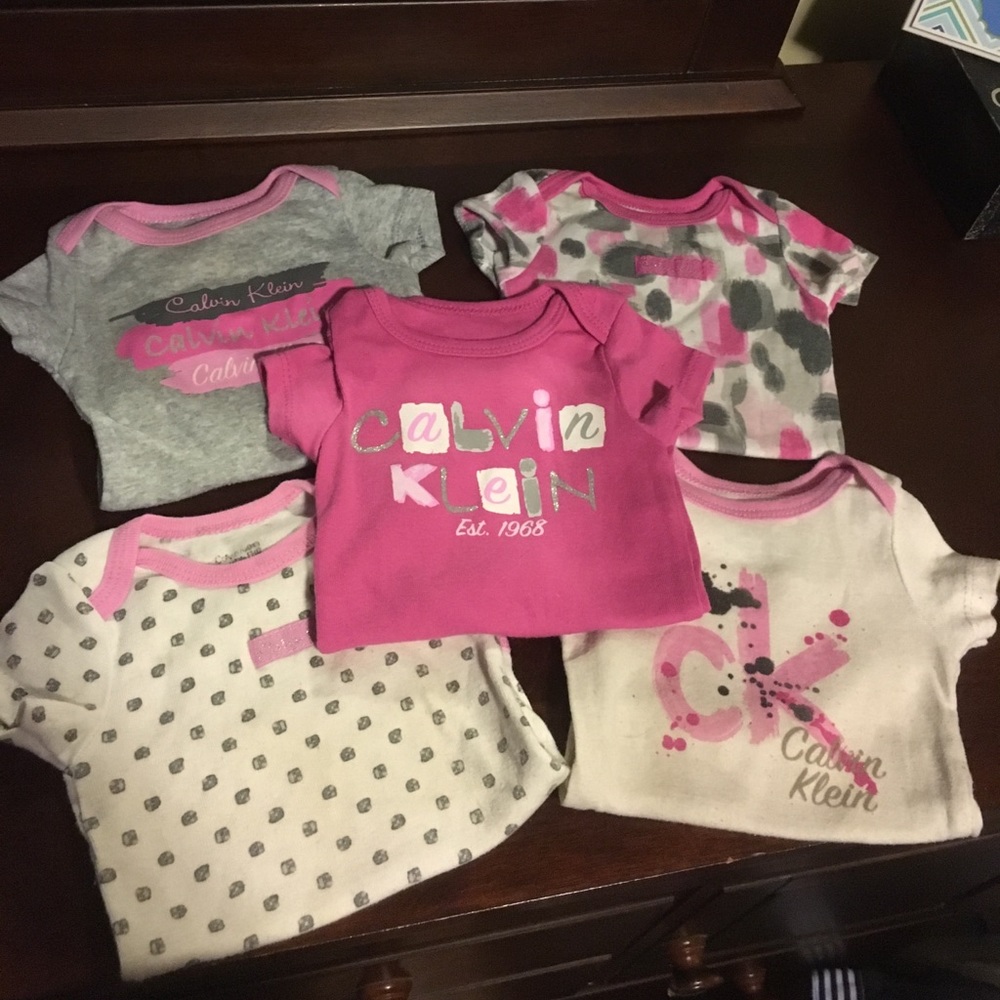 Calvin klein matching 0-3 month onesie set
