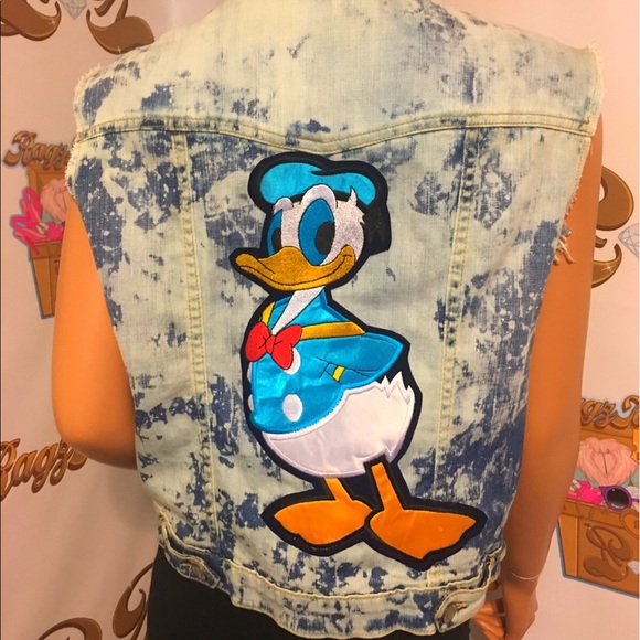 Donald Duck distressed denim vest - Picture 1 of 4