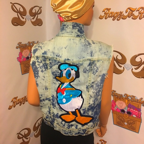 Donald Duck distressed denim vest - Picture 2 of 4
