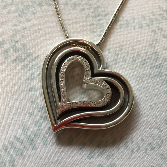 Brighton heart pendant on long chain - Picture 2 of 5