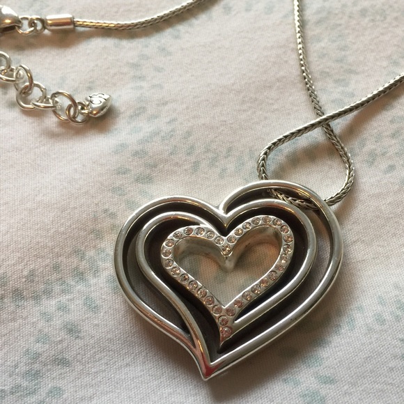 Brighton heart pendant on long chain - Picture 3 of 5