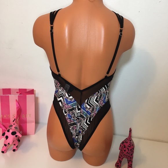 NEW VS STRAPPY FRONT BODYSUIT TEDDY MESH DETAILS - Picture 5 of 6