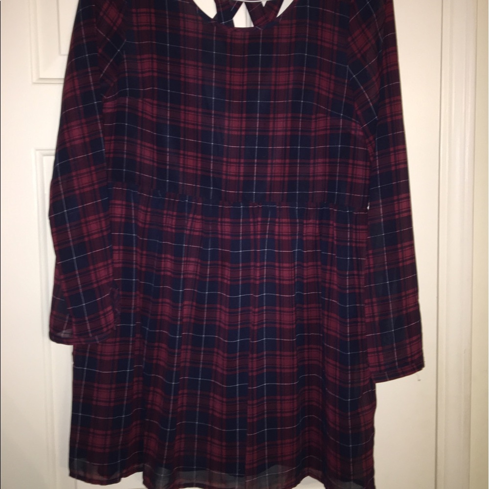 Plaid knee length dress