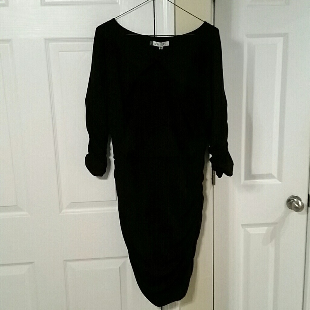 Jennifer Lopez Black Ruched Dress Size Medium