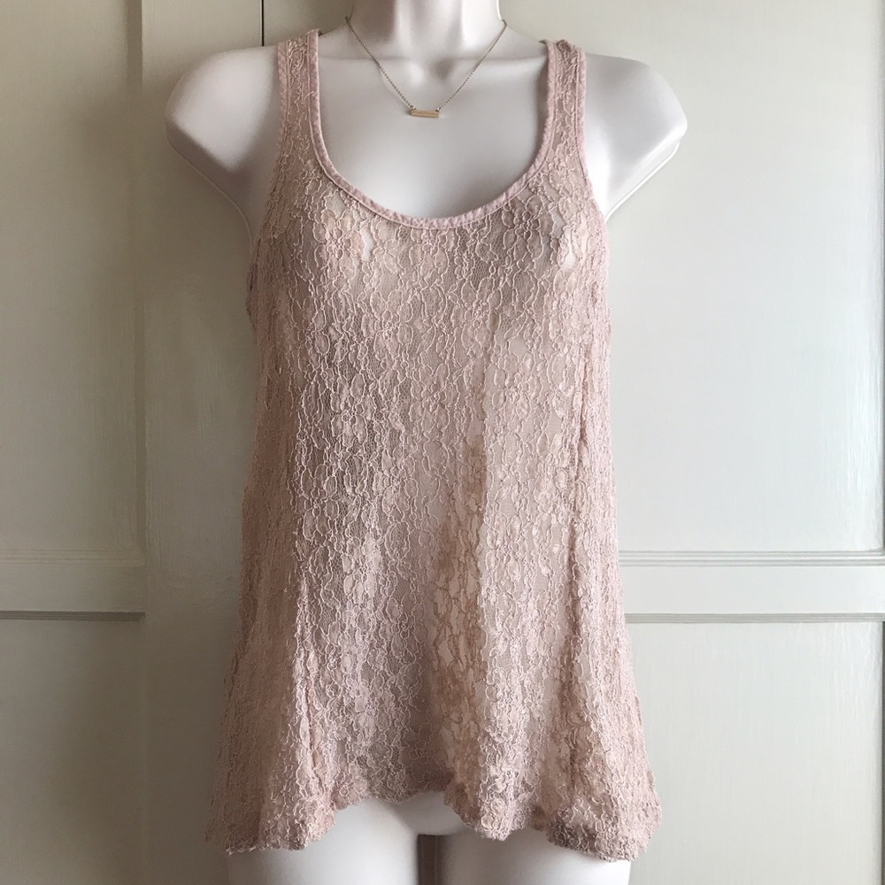 Forever 21 pink lace racerback tank