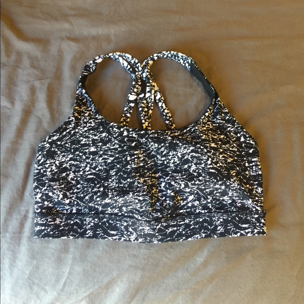 Black and White Lululemon Sports Bra