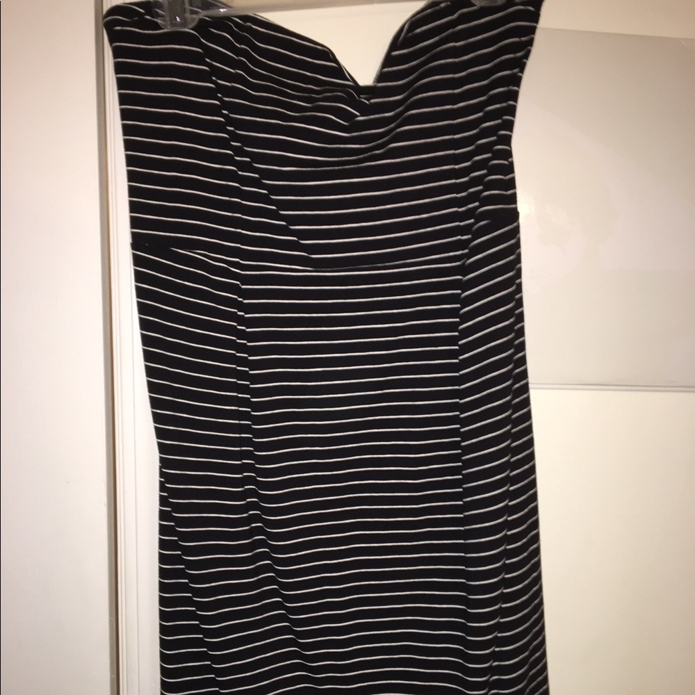 Strapless black and white summer dress