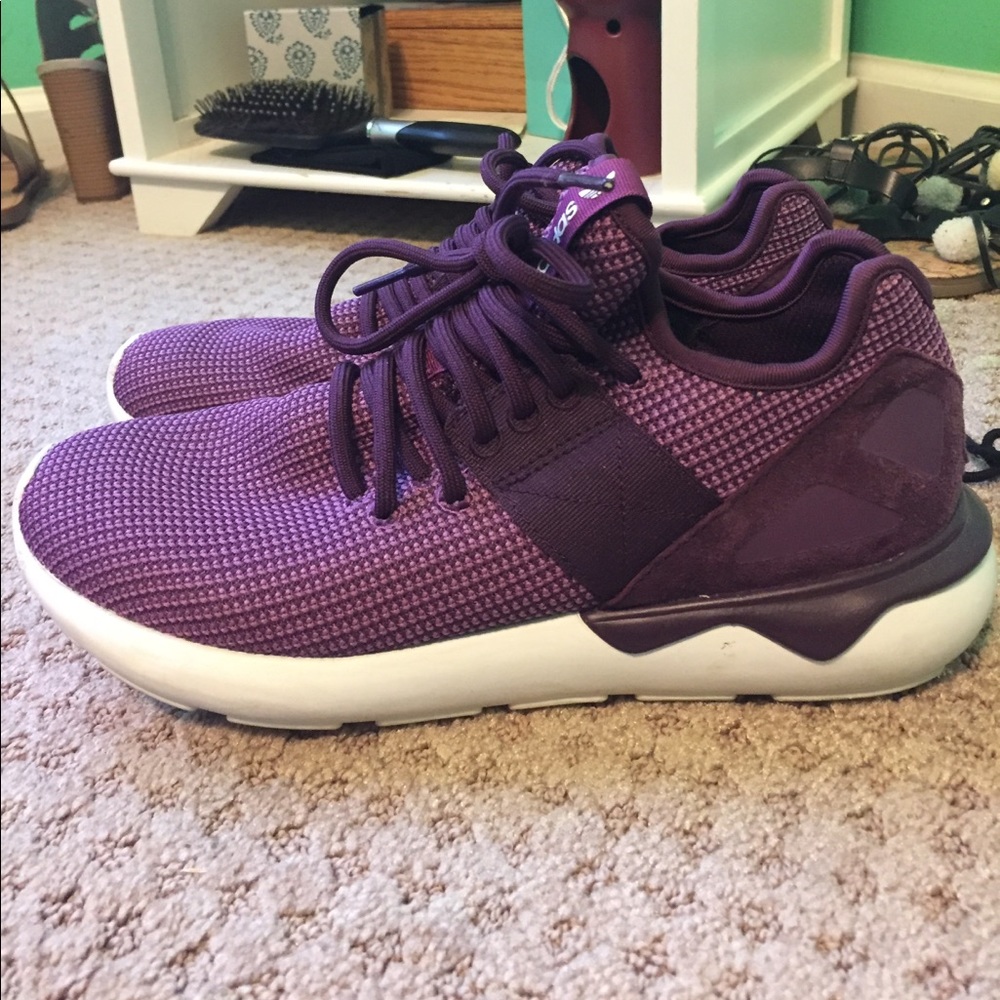 Purple adidas tubular
