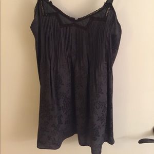Rebecca Taylor Navy Silk & Black Lace Cami Tank 2