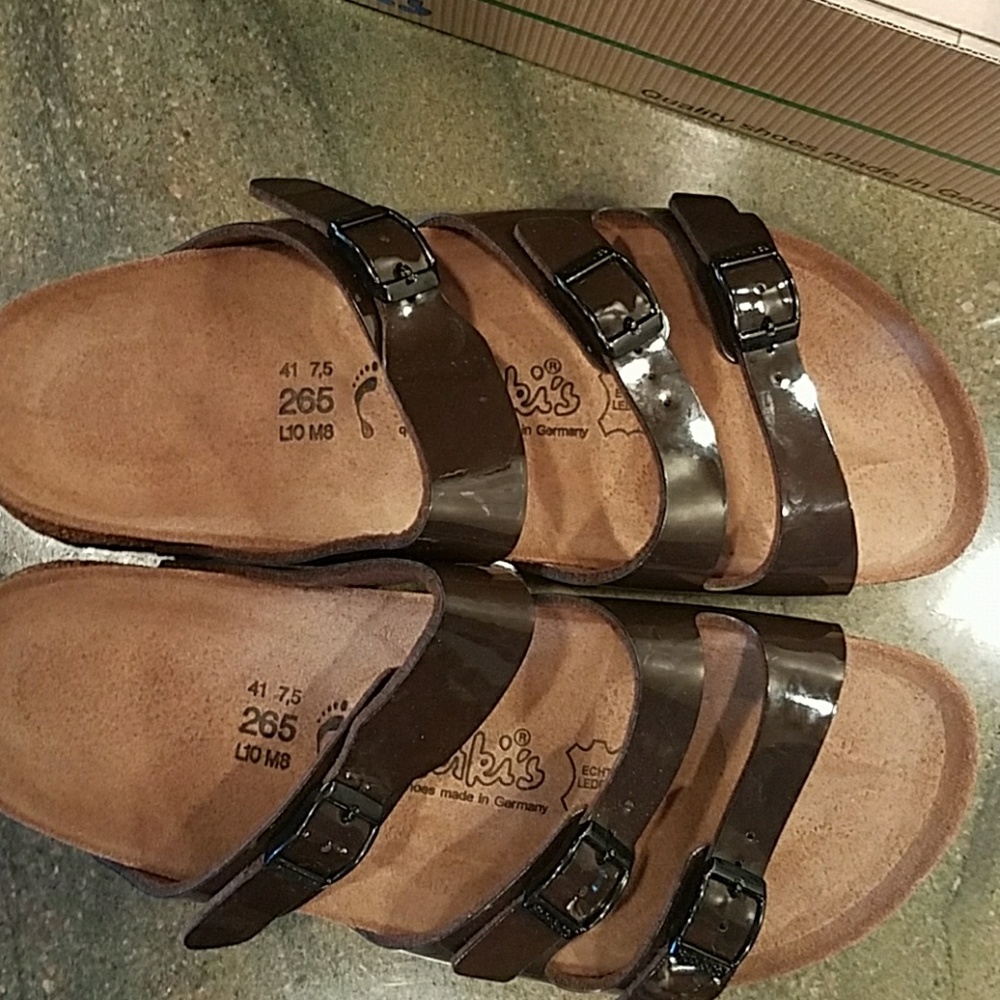 Nip Havana chocolate patent leather Birkis