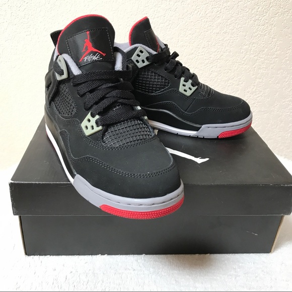 🔴SOLD Air Jordan 4 breds black cement grey. 4.5y - Picture 1 of 4