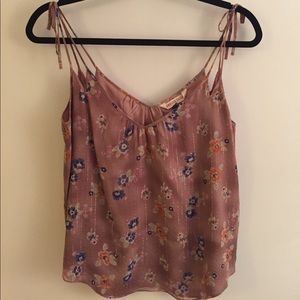 Rebecca Taylor Pink Floral Top with Silver Sz 4